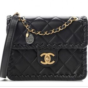 Chanel calfskin braided mini bag